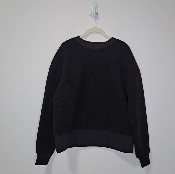 Everlane the renew fleece oversized crew sweatshirt black small NWT - Picture 7 of 10